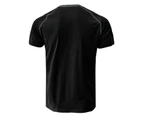 Men's Short Sleeve Henley Shirts Casual Button Down Shirts for Men with Chest Pocket All-match Cotton T-shirts Undershirts - Black