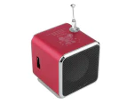 Bluebird TDV26 Mini Subwoofer Stereo Speaker TF Card FM Radio Music Player with Antenna-Red