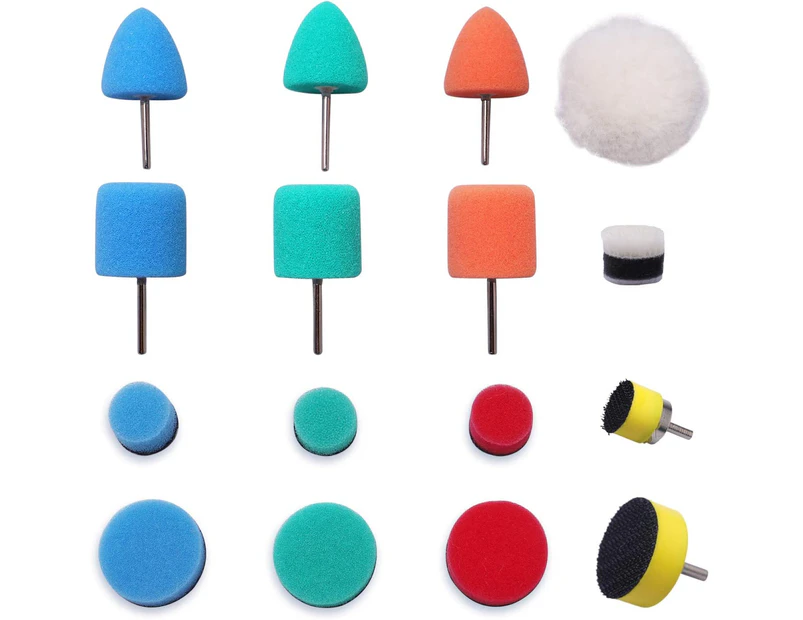 Mini Polishing Sponges, Polishing Set 16Pcs 15mm 25mm Polishing Pad Kit Polishing Sponge Polishing Ball Kit for Car Sanding Polishing for Power Rotary Tool
