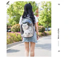 Cat Dog Breathable Pet Carrier Bag Outdoor Travel Transparent Space Backpack-Black