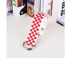 Casual Men Women Checkerboard Canvas D Ring Belt Plaid Waist Strap Waistband Red