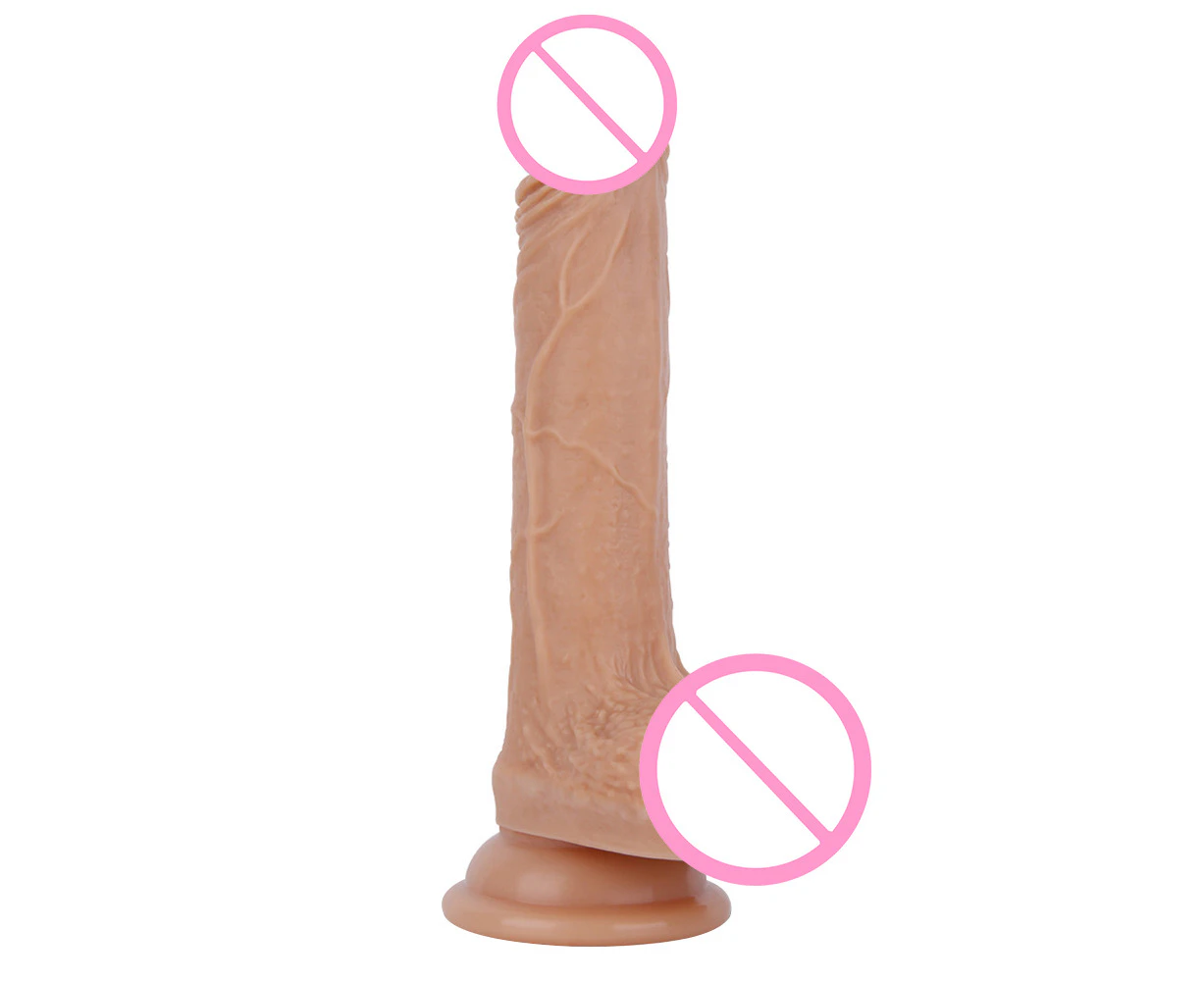 Oraway Female Faux Penis Soft Dildo Suction Cup Vagina Stimulation Masturbation Sex Toy - Flesh