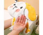 Hand Towel Creative Shape Adorable Appearance Super Soft Quick Dry Highly Absorbent Kitchen Cleaning Coral Fleece Cartoon Dog Hanging - Yellow