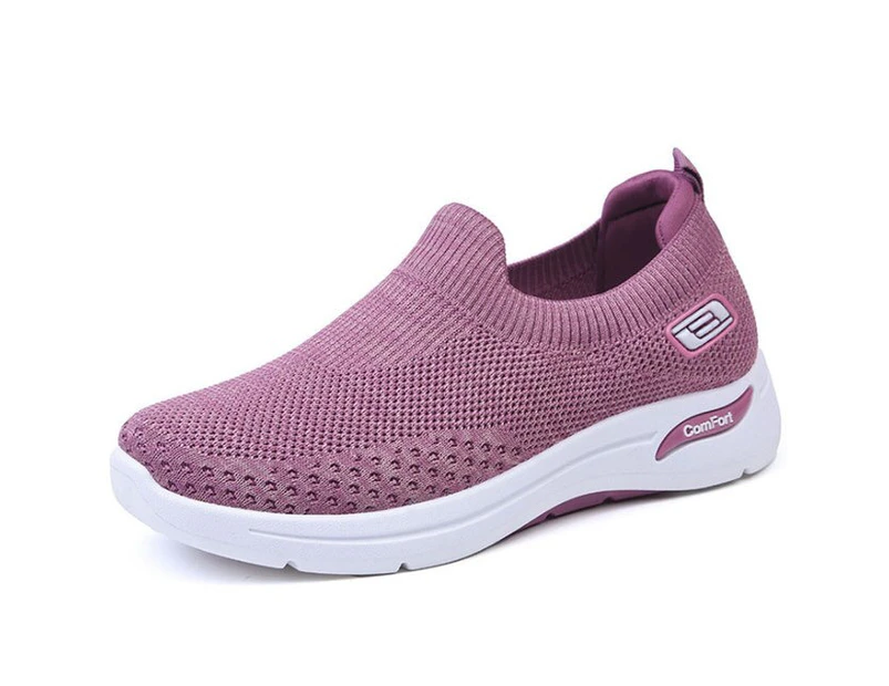 Ladies Flats Slip-on Women's Platform Sport Shoes Fashion Sneakers - Purple