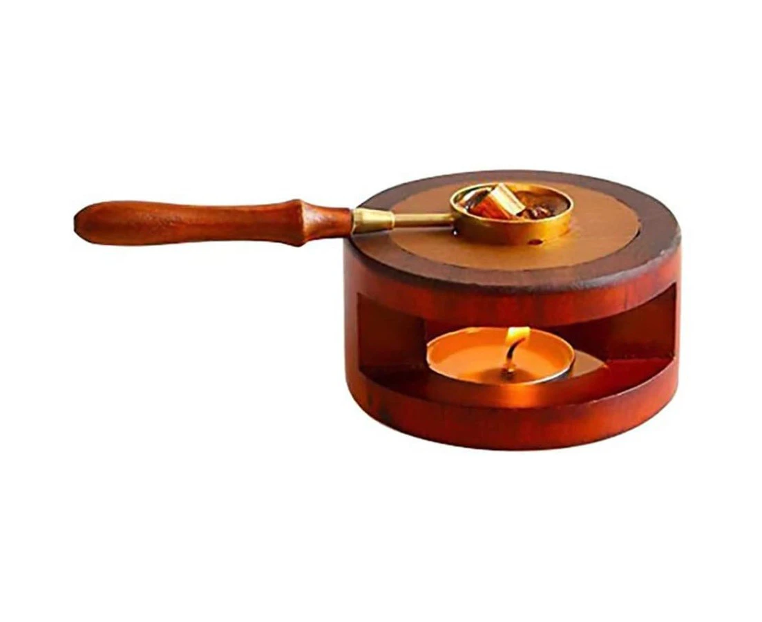 Wax Seal Warmer Wooden Handle Melting Spoon Kit Sealing Wax Furnace Wedding Tool Wax Envelope Sealing Stamp