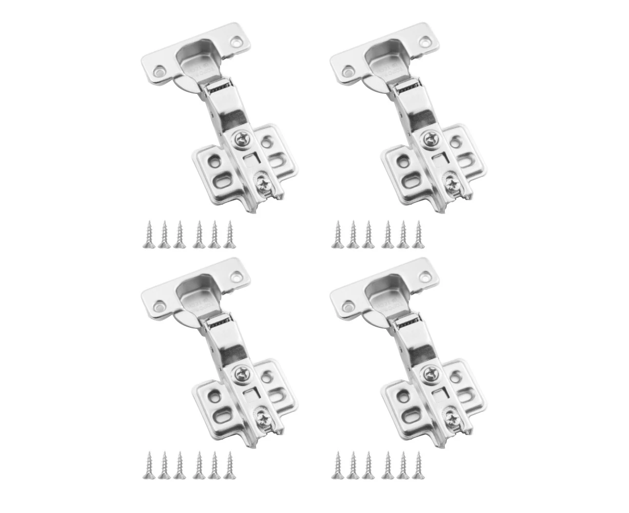 4Pcs Full Overlay Soft Close Cabinet Hinges For Kitchen Cabinets ,Medium Bend