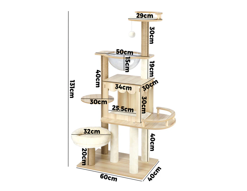 Alopet Cat Tree Scratching Post Tower Condo Scratchers Kitten Furniture 131cm