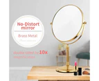 Toscano 6in Standing Mirror Dual-Sided Magnifying Makeup Mirror-Gold
