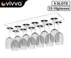Vivva 6Slots White Useful Wine Glass Rack Holder Wall Hanger Hanging Bar Storage Drying Rack Stand 60X22.5cm