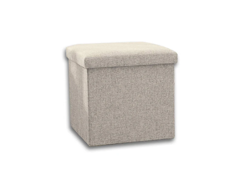 Linen Folding Ottoman Storage Stool (light Grey)