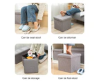 Linen Folding Ottoman Storage Stool (light Grey)