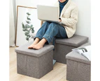 Linen Folding Ottoman Storage Stool (light Grey)