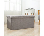 Linen Folding Ottoman Storage Stool (light Grey)