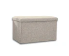 Linen Folding Ottoman Storage Stool (light Grey)