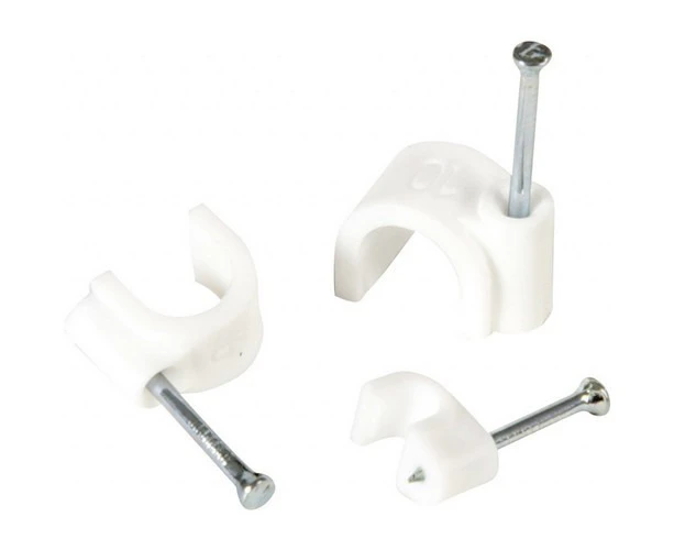 SupaLec Round Cable Clips (White) - ST8684