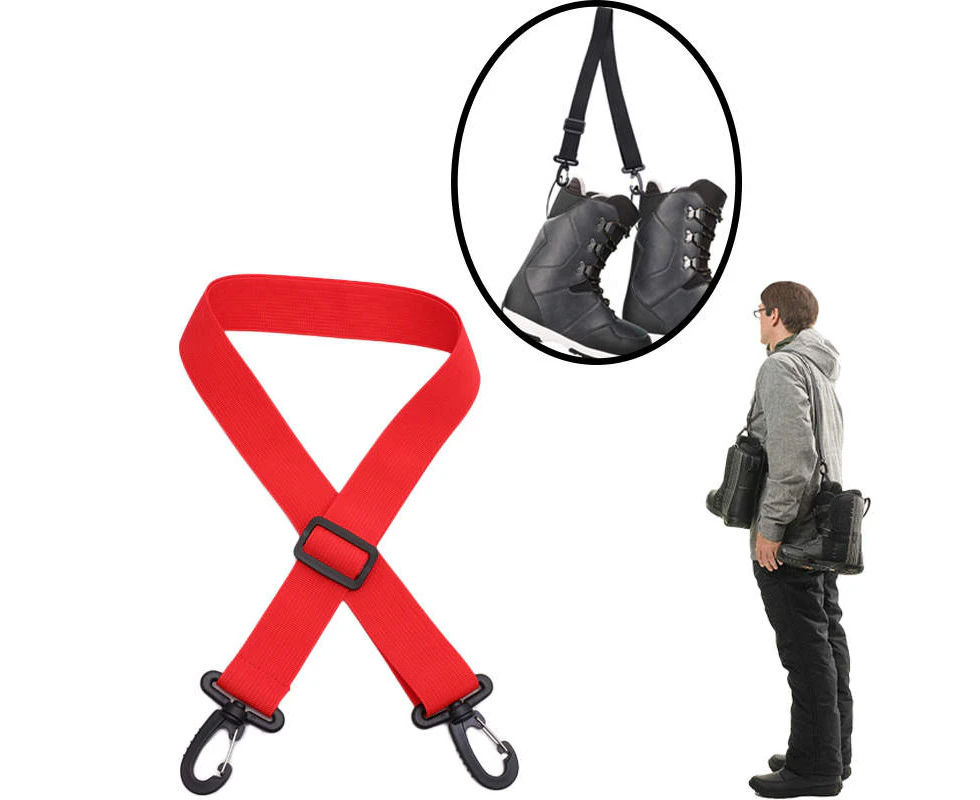 GEERTOP Ski and Snowboard Boot Carrier Strap for Ice Skates Rollerblades-Red