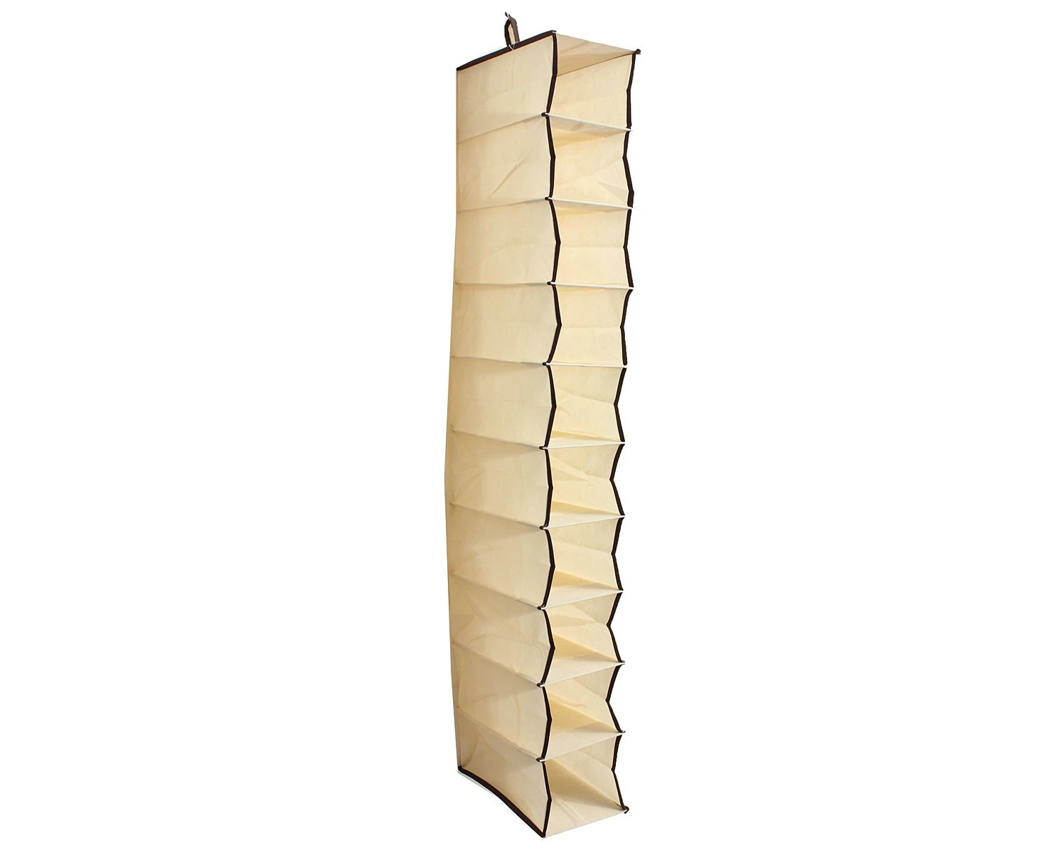 10 Tiers Hanging Rack Bag Cloth Shoes Hanger Organizer Wardrobe Armoires Closet Storage Home Decor - Beige