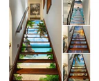 13Pcs/Set Stylish Silent Sea Scenery Stairs Step Sticker Decals Home Decoration-2# unique value