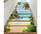 13Pcs/Set Stylish Silent Sea Scenery Stairs Step Sticker Decals Home Decoration-2# unique value