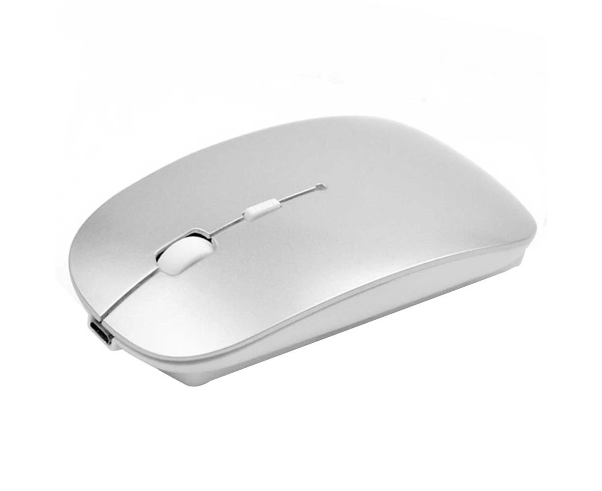 Wireless Bluetooth Mouse, Rechargeable Bluetooth Mouse For Mac Laptop - Silver