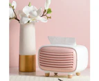 Mini Radio Shape Tissue Holder Storage Box Container Home Office Desktop Decor-Pink