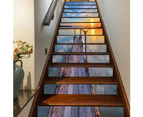 13Pcs/Set Stylish Silent Sea Scenery Stairs Step Sticker Decals Home Decoration-5# unique value
