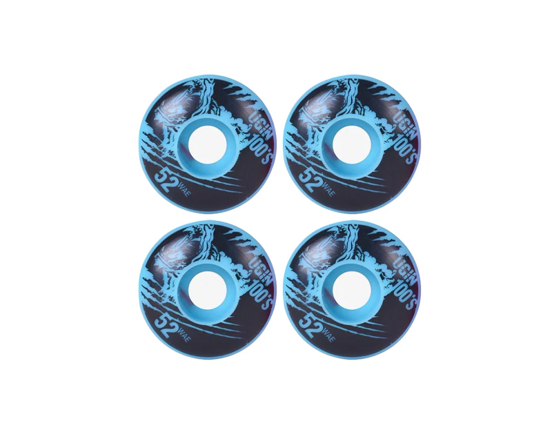 Fulllucky 4Pcs 52*30mm Outdoor Polyurethane Four-wheel Double Rocker Skateboard Wheels-Blue