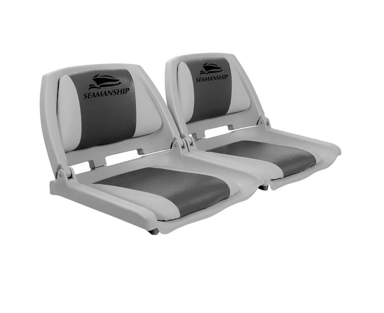 Seamanship 2 X Folding Boat Seats Seat Marine Seating Set All Weather Swivel