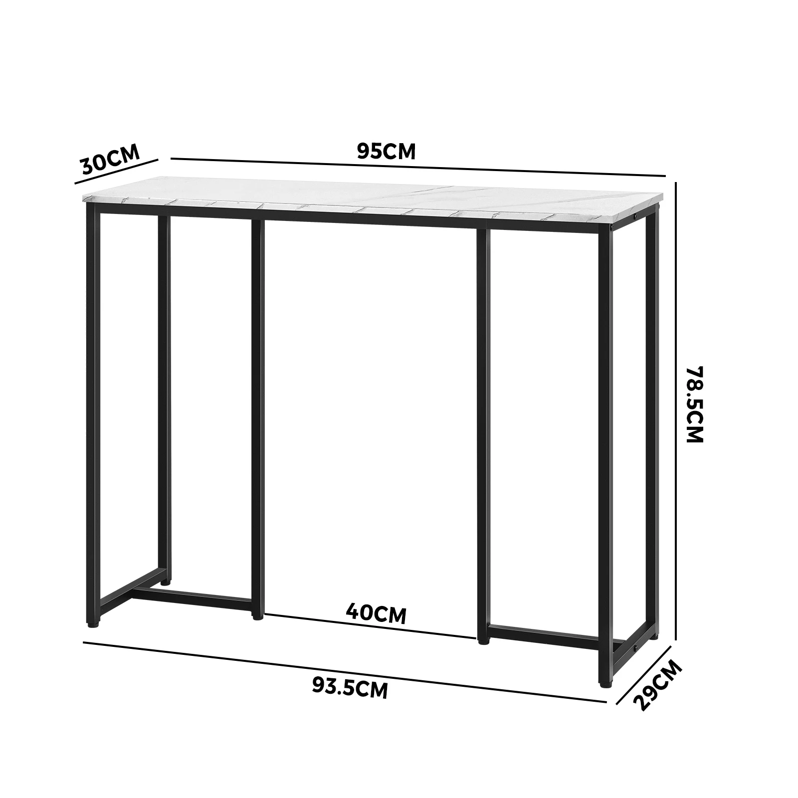 Oikiture Console Table Hallway Entry Side Tables Marble Effect Hall Display