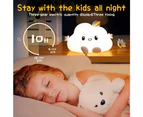 USB Rechargeable Colorful Night Light Silicone LED Cloud Lights for Bedroom