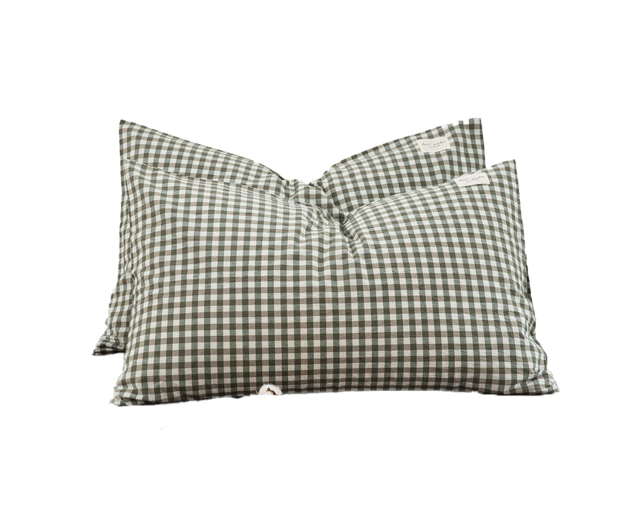 2pcs Pure cotton plaid pillowcase-pure cotton plaid pillowcase style4 30*50cm