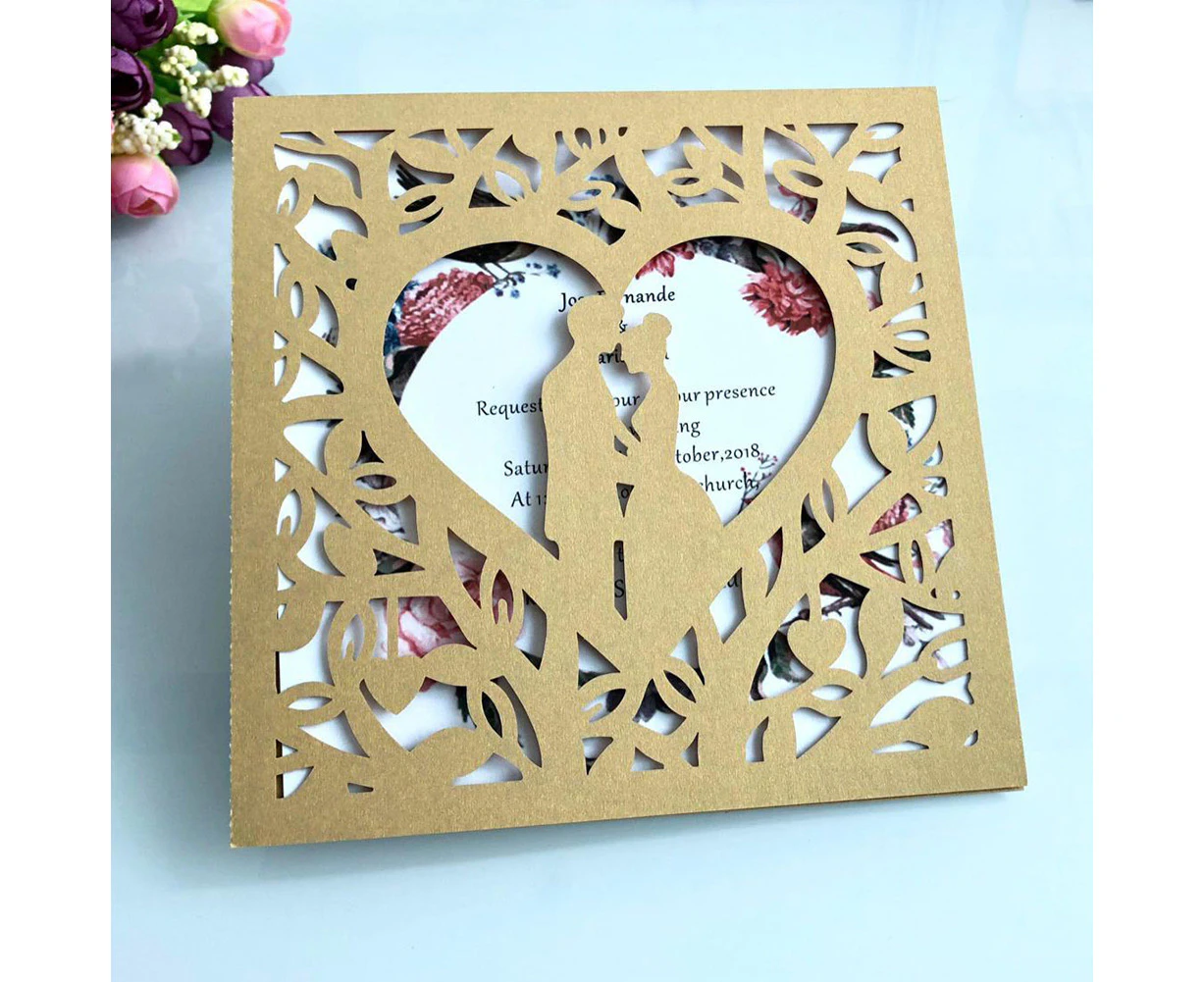 10pcs Laser Cut Bride and Groom Wedding Invitations Cards Greeting Cards  Event Party Supplies