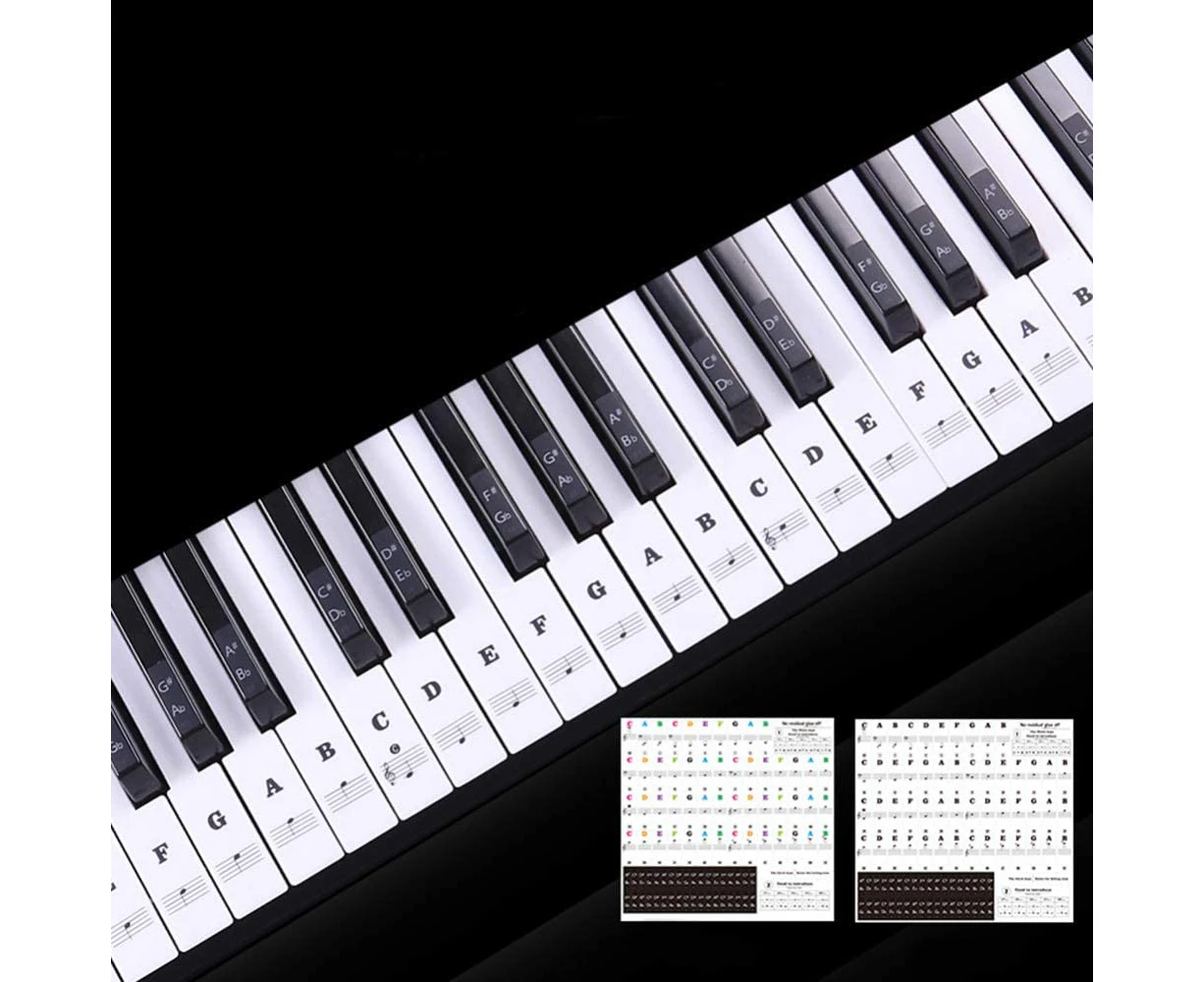 Transparent Piano Keyboard Sticker 88 Keys Electronic Keyboard Piano Sticker Black