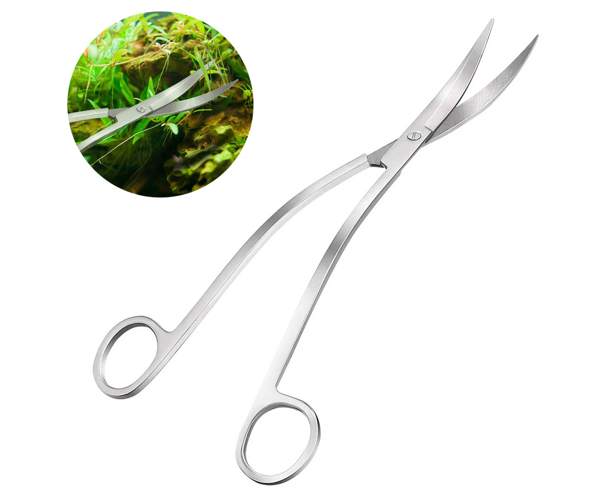 Stainless Steel Wave Scissors Aquarium Tank Aquatic Plant Tongs Scissors Tools for Fish Tank Plants