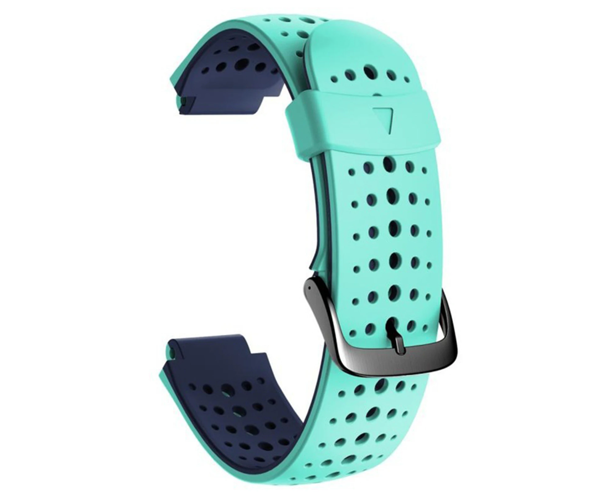 Centaurus Dual Colors Silicone Watch Strap for Garmin Forerunner 235/220/230/620/630/735-Teal Blue