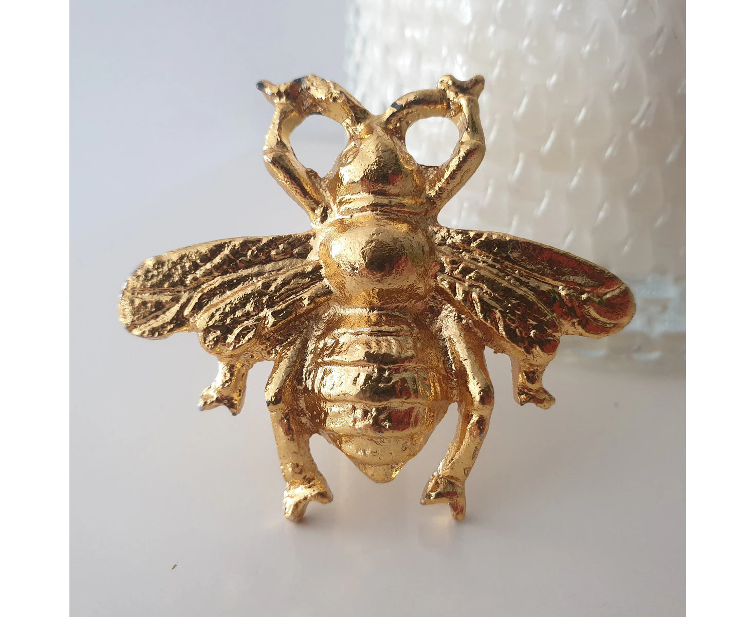 Brass Gold Bumblebee Knob, Nursery Bee Knob, Rustic Themed Knob, Decorative Drawer or Cabinet Pull, Furniture Handle, Baby nursery