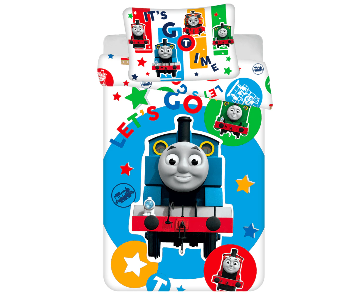 Kids Thomas The Tank Engine Quilt Cover Set for Cot or Toddler Bed