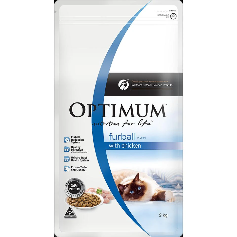 Optimum Furball Chicken Dry Cat Food 800G