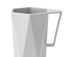 Geometric Bathroom Cups Tumblers with Handles, Unbreakable Reusable Toothbrush Holders Grey