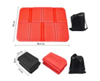 2 Pcs Thermally Insulated Folding Sit Mat Portable Seat Cushion Mat Waterproof Floor Seat Pad Cushion - red + black