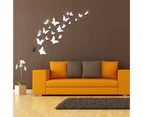 20Pcs Mirror Sticker 3D Reflected Self-adhesive Waterproof Vivid Butterflies Wall Paintings Home Decor-Silver unique value