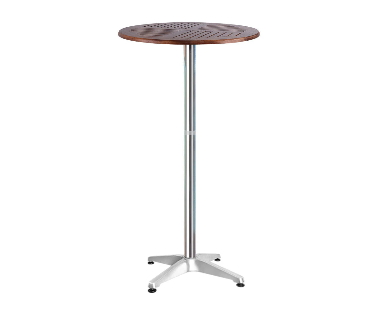 My Best Buy - Outdoor Bar Table Furniture Wooden Cafe Table Aluminium Adjustable Round Gardeon - Free Postage