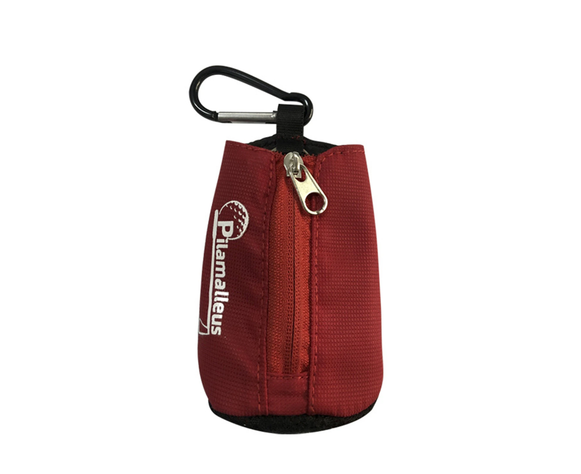 Golf Ball Holder High Elasticity Wear Resistant Stylish Golf Ball Holder with Hung Buckle for Golf Ball-Red