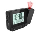 Digital Bedroom Projection Alarm Clock, Large Ceiling Projection Alarm Clock with USB Port, Backup Battery, 180° Projector, LED Display, Black