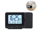 Digital Bedroom Projection Alarm Clock, Large Ceiling Projection Alarm Clock with USB Port, Backup Battery, 180° Projector, LED Display, Black