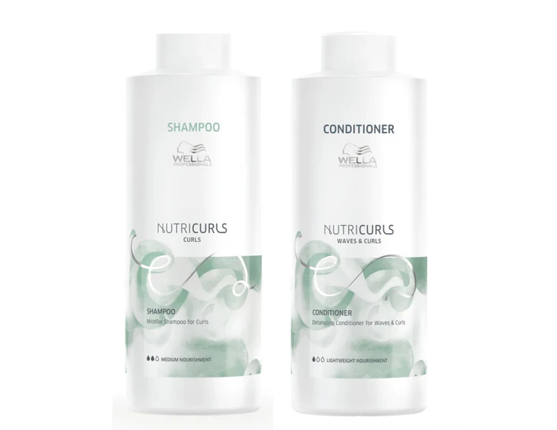 Wella Nutricurls Curls 1000ml Duo Curls Shampoo And Detangling Conditioner