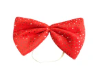 Necktie Exquisite Delicate Minimalistic Stage Wearing Polyester Sequins Design Bow Knot Performance Headdress - Red