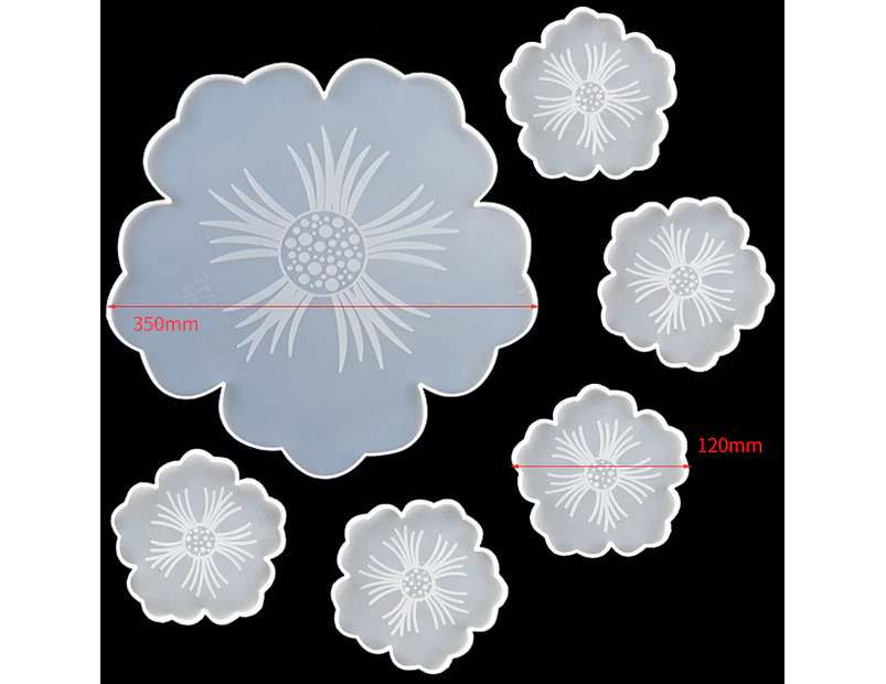 Silicone Molds Epoxy Resin Coasters 6pcs, Epoxy Resin Molds Set Resin Casting Set, Flower Molds for Epoxy Resin UV Resin Art Agate Mug Mat Molds