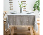 Rustic Lattice Tablecloth Cotton Linen Square Table Cloths for Kitchen Dining, Party, Holiday, Christmas