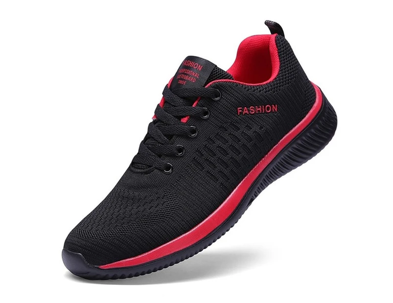 Men Sneakers Lightweight Running Sport Shoes Walking Casual Breathable Shoes Non-Slip Comfortable Big Size Chaussure Homme-Red